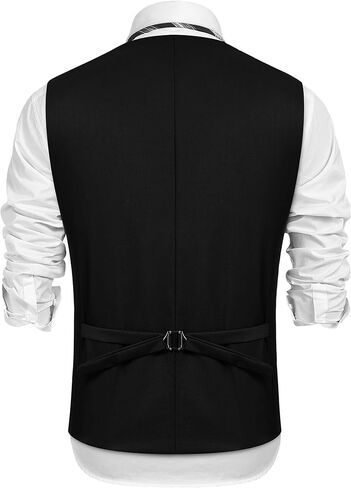 COOFANDY Men's Sequins Vest Slim Fit Christmas Party Vest Shiny Dress Waistcoat for Wedding, 80s 90s Prom,Events in Saudi Arabia