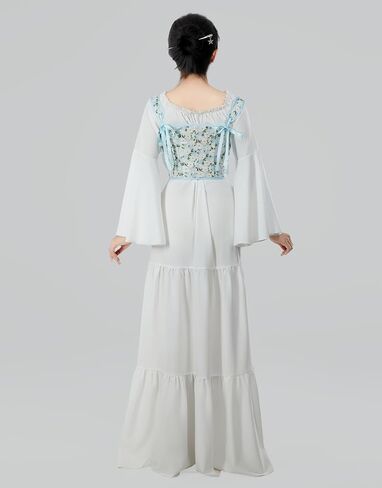 Renaissance Corset Tops for Women Cute Medieval Floral Overbust Boned Bustier Bodice in Saudi Arabia