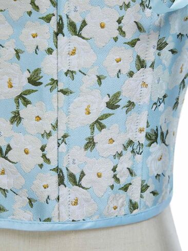 Renaissance Corset Tops for Women Cute Medieval Floral Overbust Boned Bustier Bodice in Saudi Arabia