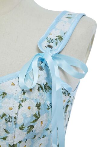 Renaissance Corset Tops for Women Cute Medieval Floral Overbust Boned Bustier Bodice in Saudi Arabia