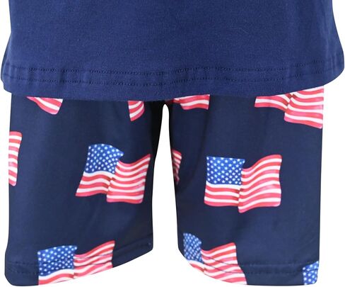 Unique Baby Boys Lightning 4th of July Patriotic Shorts Outfit (7, BluTnk) in Saudi Arabia