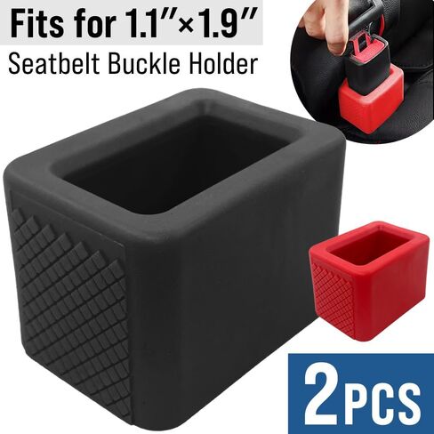 Seat Belt Buckle Holder Cover Insert, 2 PCS Silicone Rear Booster Raises for Easy Access, Keep Upright and Stable, Vehicle Interior for Kids, Black in Saudi Arabia