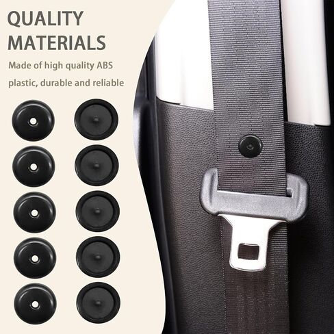 5 Sets Universal Seatbelt Stopper Kit, Snap-on Seat Belt Button Stopper Plastic Seatbelt Buckle Stopper Button Prevent Seatbelt Clip from Sliding Down No Welding Required(Black) in Saudi Arabia