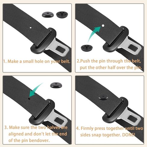 5 Sets Universal Seatbelt Stopper Kit, Snap-on Seat Belt Button Stopper Plastic Seatbelt Buckle Stopper Button Prevent Seatbelt Clip from Sliding Down No Welding Required(Black) in Saudi Arabia