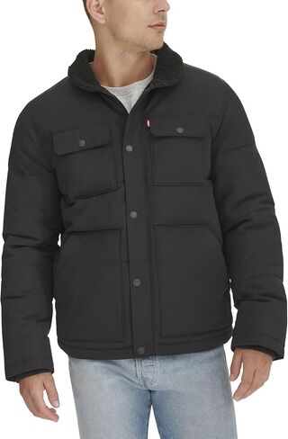 Levi's Men's Quilted Mixed Media Shirttail Work Wear Puffer Jacket in Kuwait