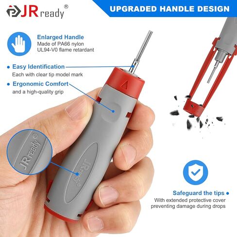 JRready JRconDRK00A10-04 Terminal Release Tool Kit, 10PCS Automotive Computer Electrical Pin Removal Tools Wire Harness Repair Terminal Extractors Set for Molex, Harting, Wain Series Connector in Kuwait