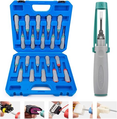 JRready JRconDRK00A10-04 Terminal Release Tool Kit, 10PCS Automotive Computer Electrical Pin Removal Tools Wire Harness Repair Terminal Extractors Set for Molex, Harting, Wain Series Connector in Kuwait