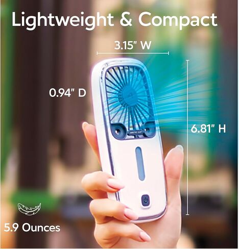 مبرد الهواء الشخصي Arctic Air Pocket Chill من Ontel - قوي 3 سرعات، خفيف الوزن، محمول، لاسلكي، مروحة تبريد شخصية قابلة لإعادة الشحن مع مسند مدمج in Saudi Arabia