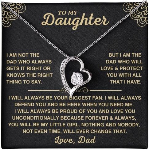 To My Daughter Necklace, Personalized Daughter Necklaces from Mom and Dad, Daughter Gifts from Mother or Father, Beautiful Necklaces for Women, Birthday Gift Idea for Women in Saudi Arabia