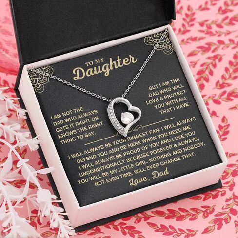 To My Daughter Necklace, Personalized Daughter Necklaces from Mom and Dad, Daughter Gifts from Mother or Father, Beautiful Necklaces for Women, Birthday Gift Idea for Women in Saudi Arabia