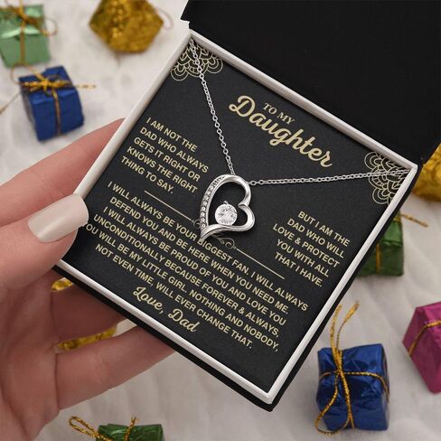 To My Daughter Necklace, Personalized Daughter Necklaces from Mom and Dad, Daughter Gifts from Mother or Father, Beautiful Necklaces for Women, Birthday Gift Idea for Women in Saudi Arabia