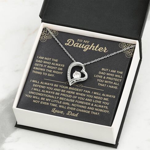 To My Daughter Necklace, Personalized Daughter Necklaces from Mom and Dad, Daughter Gifts from Mother or Father, Beautiful Necklaces for Women, Birthday Gift Idea for Women in Saudi Arabia