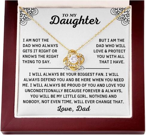 To My Daughter Necklace, Personalized Daughter Necklaces from Mom and Dad, Daughter Gifts from Mother or Father, Beautiful Necklaces for Women, Birthday Gift Idea for Women in Saudi Arabia