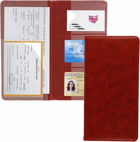 Uyye Auto Car Car Holder and Insurance Holder - Pu Leather Vehicle Glove Box Wraltizer Wallet ، Exclseories Case حامل لمستندات السيارات الأساسية （أسود） in Kuwait