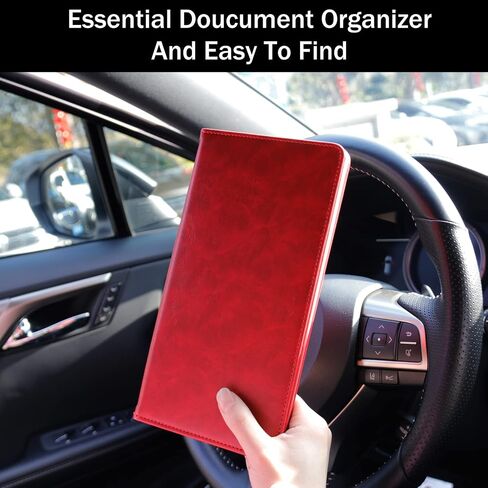 Uyye Auto Car Car Holder and Insurance Holder - Pu Leather Vehicle Glove Box Wraltizer Wallet ، Exclseories Case حامل لمستندات السيارات الأساسية （أسود） in Kuwait