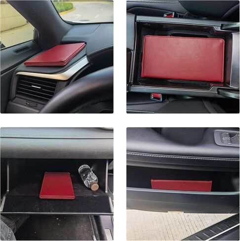 Uyye Auto Car Car Holder and Insurance Holder - Pu Leather Vehicle Glove Box Wraltizer Wallet ، Exclseories Case حامل لمستندات السيارات الأساسية （أسود） in Kuwait
