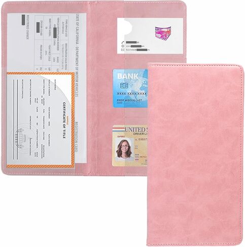 Uyye Auto Car Car Holder and Insurance Holder - Pu Leather Vehicle Glove Box Wraltizer Wallet ، Exclseories Case حامل لمستندات السيارات الأساسية （أسود） in Kuwait