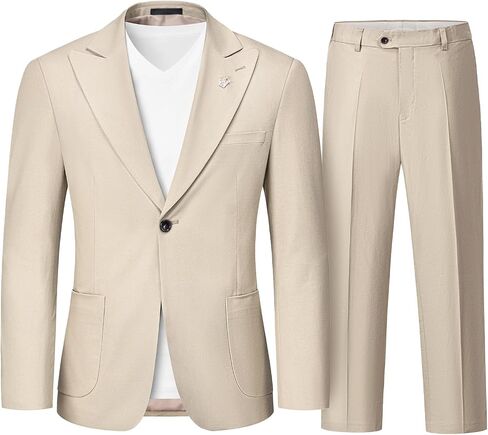 بدلة ynd Men's 2 قطعة من الكتان غير الرسمي ، سترة وسروال خفيفة الوزن بانتظام ، tuxedo لزيارت أعمال الزفاف غير الرسمية in Saudi Arabia