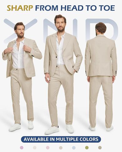 بدلة ynd Men's 2 قطعة من الكتان غير الرسمي ، سترة وسروال خفيفة الوزن بانتظام ، tuxedo لزيارت أعمال الزفاف غير الرسمية in Saudi Arabia