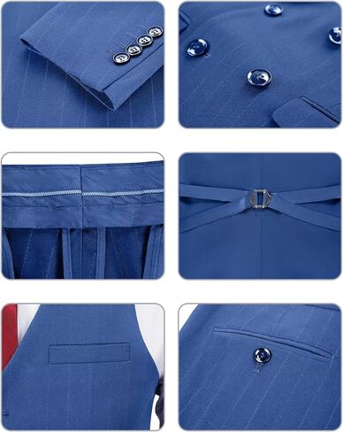 Men's Suit Set,3 Pieces Plaid Suit for Men Slim Fit Formal Bussiness Wedding Suit Prom Tuxedos Suit Blazer Vest Pant in Saudi Arabia
