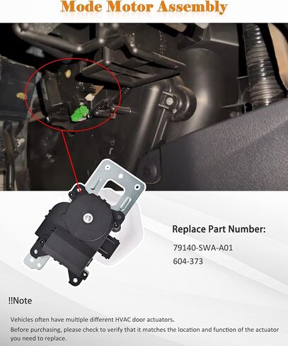 Honda CR-V HVAC Air Blend Door Actuator 79160-SNE-A01 Air Mix Blend Actuator Motor Assembly Compatible with 2007 2008 2009 2010 2011 Honda CRV Main Recirculation Replace# 604-340 in Saudi Arabia