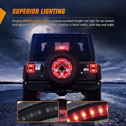 Nilight JL Tail Light LED Smoked Lens LED White Back Up Reverse Light Red Running Brake Stop Turn Signals Light DOT APPROVED Taillight Compatible With 2018-2023 Jeep Wrangler JL in Saudi Arabia
