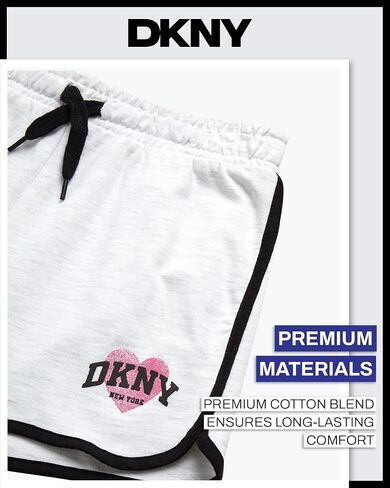 DKNY Girls Short Sets - 4 Piece Short Sleeve Shirt, Athletic Tank Top, Dolphin Shorts and Tennis Skirt Clothing Set for Girls in Saudi Arabia