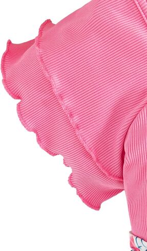 Girls 2 Piece Outfits Summer Clothes Ruffle Short Sleeve Shirts Top and High Waist Floral Shorts Set with Belt in Saudi Arabia