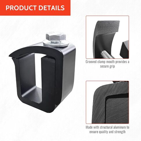 AA-Racks P-AC-02 Clamp for Truck Cap, Camper Shell, Topper for a Short Bed Pickup Truck (Set of 4),Black in Saudi Arabia