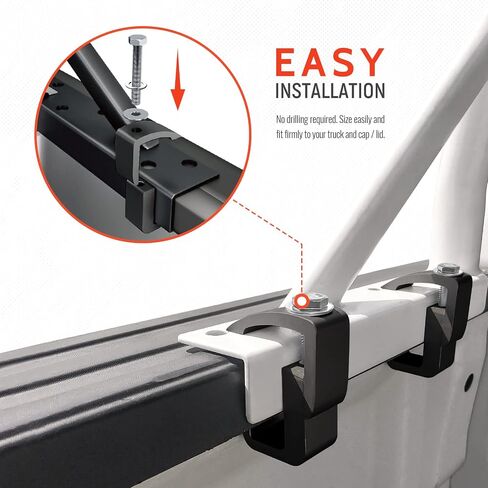 AA-Racks P-AC-02 Clamp for Truck Cap, Camper Shell, Topper for a Short Bed Pickup Truck (Set of 4),Black in Saudi Arabia