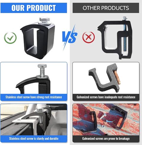 AA-Racks P-AC-02 Clamp for Truck Cap, Camper Shell, Topper for a Short Bed Pickup Truck (Set of 4),Black in Saudi Arabia