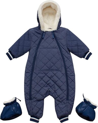 URBAN REPUBLIC Baby Boys' Pram Snowsuit - Quilted Fleece Lined Snowsuit with Gloves - Outerwear Coveralls (Sizes: 3-9M) in Saudi Arabia