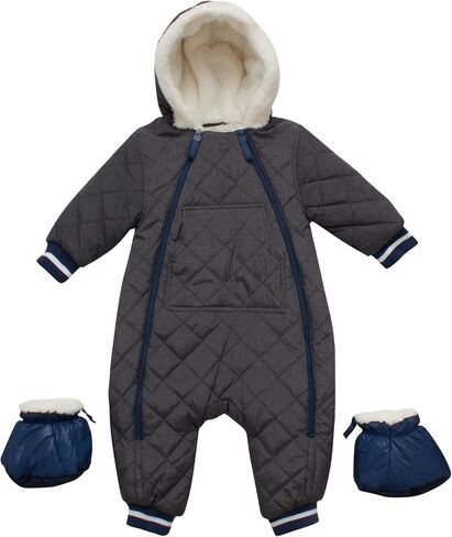 URBAN REPUBLIC Baby Boys' Pram Snowsuit - Quilted Fleece Lined Snowsuit with Gloves - Outerwear Coveralls (Sizes: 3-9M) in Saudi Arabia