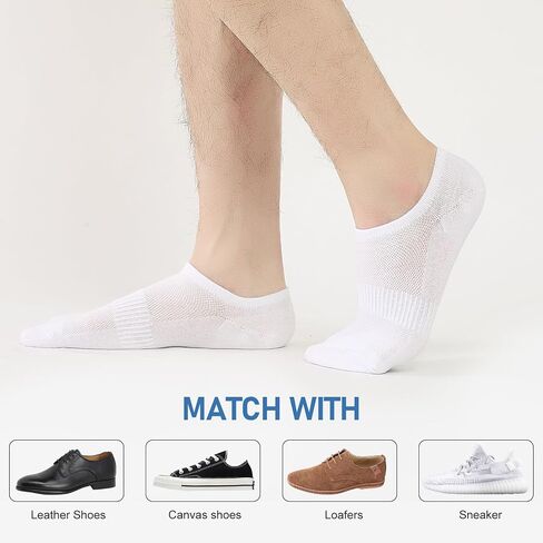 ​No Show Socks Men, 6 Pairs ​Cotton ​Thin Low Cut Ankle Socks, Non Slip Invisible Sock for Loafer Sneakers in Kuwait