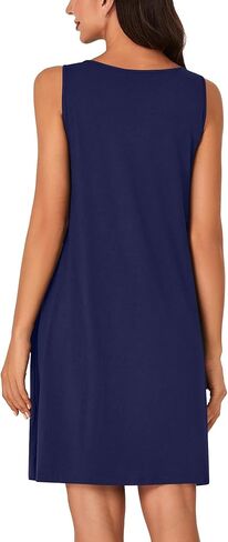 LYANER Women's Nightgown V Neck Lace Trim Chemise Sleepwear Lingerie Tank Dress Nightwear in Saudi Arabia