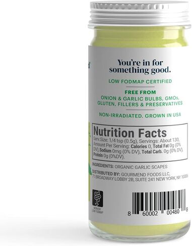 Poods Garlic Scape Powder - Monash Certified Low Fodmap ، حشو خالٍ من الغلوتين ، خالي من الغلوتين ، طبيعية 100 ٪ ، لا يوجد نشا ذرة ، مالتوديكسترين ، "النكهات" أو غيرها من الحشو in Saudi Arabia