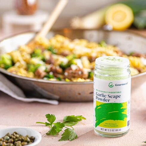 Poods Garlic Scape Powder - Monash Certified Low Fodmap ، حشو خالٍ من الغلوتين ، خالي من الغلوتين ، طبيعية 100 ٪ ، لا يوجد نشا ذرة ، مالتوديكسترين ، "النكهات" أو غيرها من الحشو in Saudi Arabia