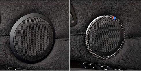 Real Premium Carbon Fiber Car Door Speaker Ring Cover Interior Trim Compatible with BMW 3 Series E90 E92 E93 325i 328i 330i 335i M3 2006 2007 2008 2009 2010 2011 2012 2013 Accessories (Style B) in Saudi Arabia