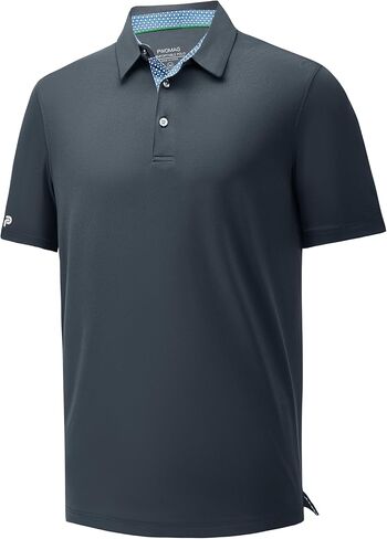 Mens Golf Shirt Short Sleeve Moisture Wicking Dry Fit Performance Casual Solid Collared Golf Polo Shirts for Men in Kuwait