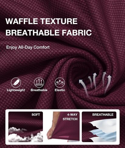 GEEK LIGHTING Mens Waffle Texture Polo Shirts Short Sleeve Casual T-Shirts Moisture Wicking Collared Golf Shirt with Pocket in Kuwait