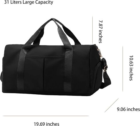 Women Gym Bag with Separation for Wet and Dry, Shoe Storage, Waterproof Travel Duffle Bag for Gym, Swimming, Yoga, Sports (Beige) in Saudi Arabia