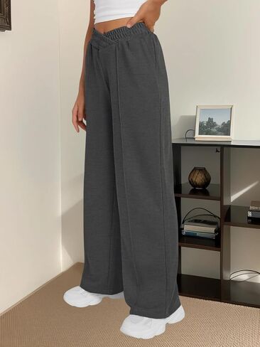 niyokki Womens Sweatpants Wide Leg Long Pants Casual Baggy Flare Sweats in Kuwait