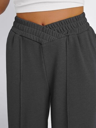 niyokki Womens Sweatpants Wide Leg Long Pants Casual Baggy Flare Sweats in Kuwait