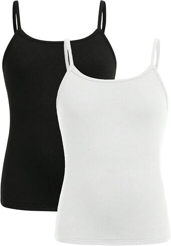 GORGLITTER Girl's 2 Pack Casual Camisole Undershirts Spaghetti Strap Cami Tank Tops in Saudi Arabia