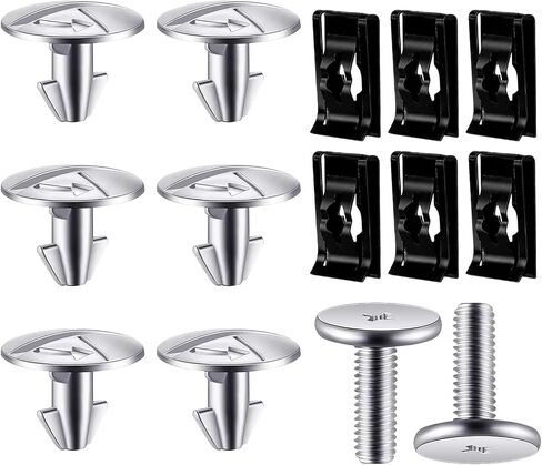 14 PCS Lower Engine Cover Bolt Pin Screws, Hardware Screws and Access Clips, Auto Replacement Parts #90674-TY2-A01, Compatible with Honda Accord Civic CRV (Silver) in Saudi Arabia