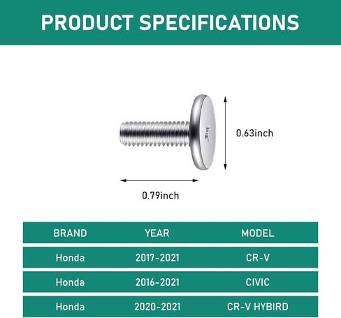 14 PCS Lower Engine Cover Bolt Pin Screws, Hardware Screws and Access Clips, Auto Replacement Parts #90674-TY2-A01, Compatible with Honda Accord Civic CRV (Silver) in Saudi Arabia