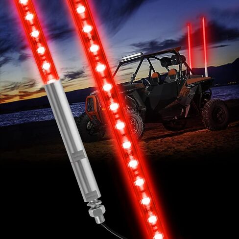 4ft LED LID WHIP ، DING.PAI 1.2M LED RED LED HODENNA FLUST FOR UTV ATV RZR CAN-AM OFF-ROAD TRACK (1 PC) in Kuwait
