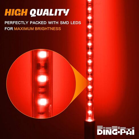 4ft LED LID WHIP ، DING.PAI 1.2M LED RED LED HODENNA FLUST FOR UTV ATV RZR CAN-AM OFF-ROAD TRACK (1 PC) in Kuwait
