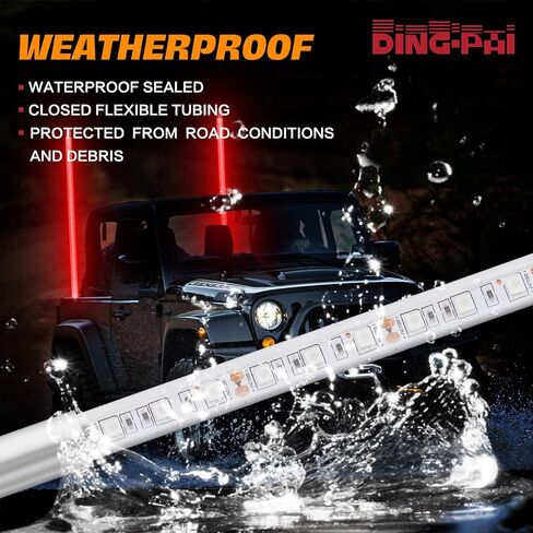 4ft LED LID WHIP ، DING.PAI 1.2M LED RED LED HODENNA FLUST FOR UTV ATV RZR CAN-AM OFF-ROAD TRACK (1 PC) in Kuwait