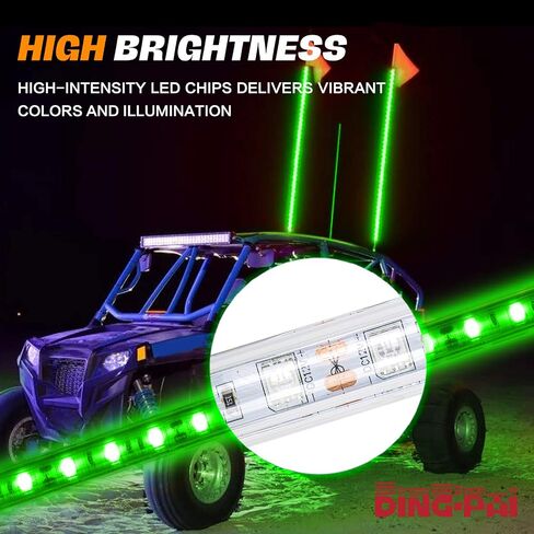 4ft LED LID WHIP ، DING.PAI 1.2M LED RED LED HODENNA FLUST FOR UTV ATV RZR CAN-AM OFF-ROAD TRACK (1 PC) in Kuwait